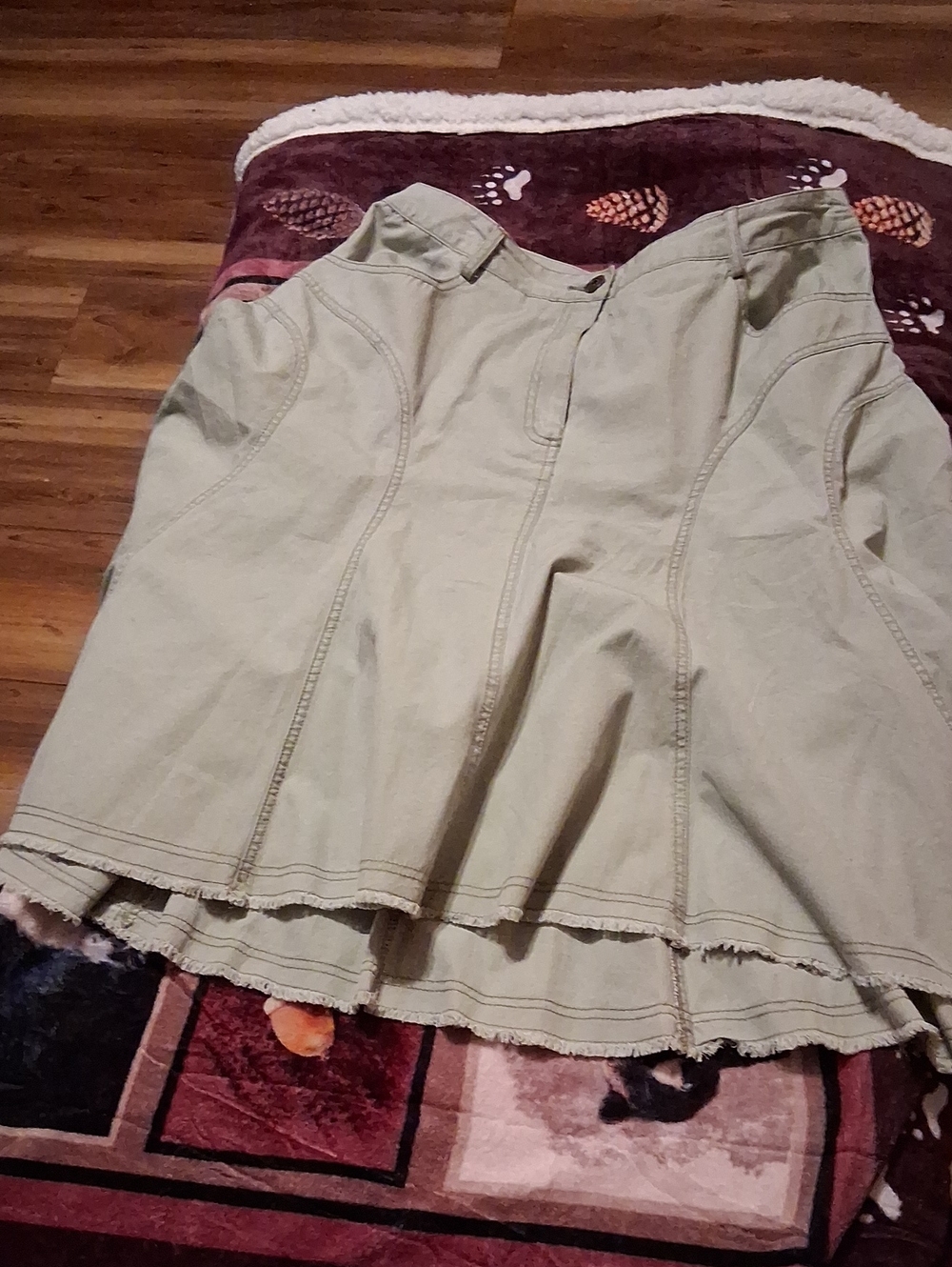 Faded Glory Light Khaki A-Line Panel Skirt